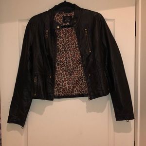 TCEC black leather jacket